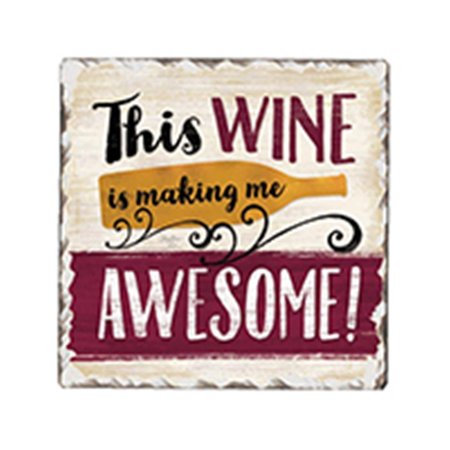 COUNTER ART Awesone Wine Single Tumble Tile Coaster CART67984